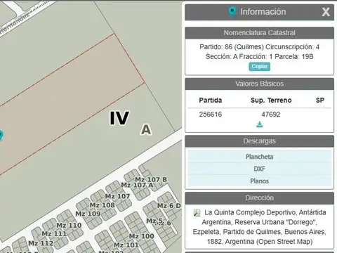 Campo en venta Quilmes