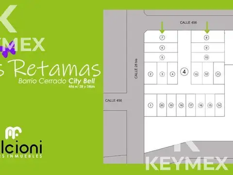 VENTA  LOTES CITY BELL CALLE 28BIS Y 456