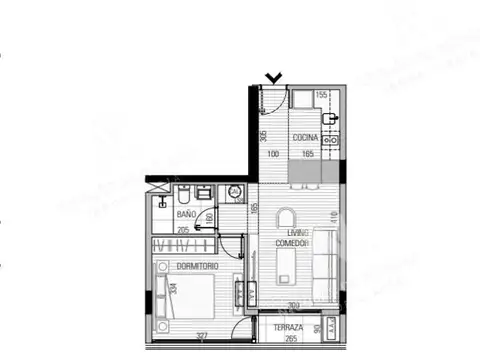 Departamento en Venta de 1 dormitorio