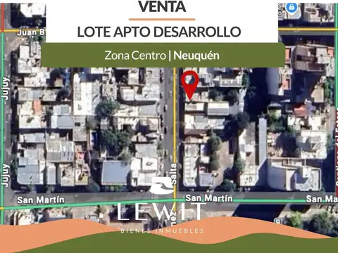 Venta lote apto desarrollo | 435 m² | Zona centro | Neuquén