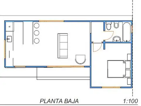 Casa 2 ambientes con 1 baño