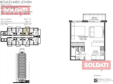 Departamento en Venta de Monoambiente