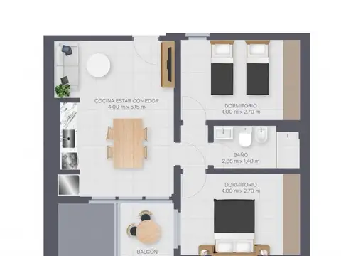 Departamento en Venta de 2 dormitorios