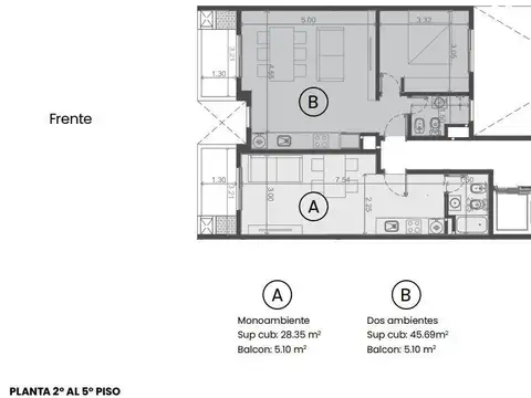 Departamento en Venta de 2 ambientes