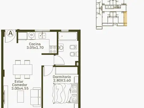Departamento en Venta de Monoambiente