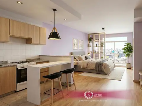Alquiler departamento monoambiente 37M² con balcón al contrafrente en Boedo SUM Piscina Malena Joven