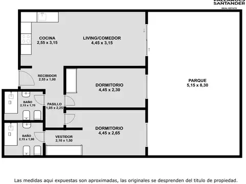 Departamento 3 ambientes con 2 baños