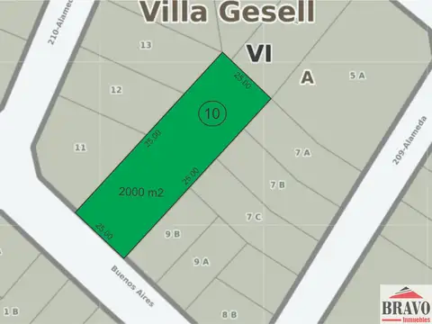 Terreno en Venta 25  mts Fondo