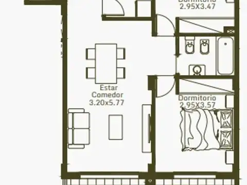 Departamento en Venta de 2 dormitorios