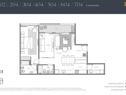 Departamento en Venta de 1 dormitorio