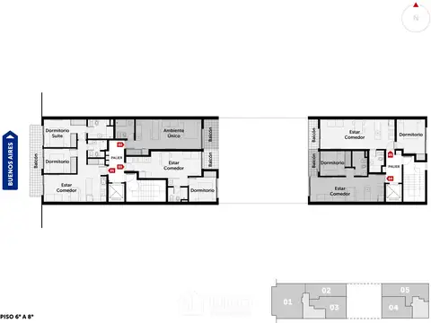 Departamento 2 ambientes con 1 baño