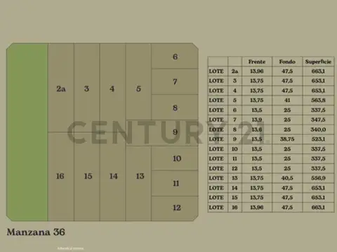 Terreno en Venta de 416,0 m2