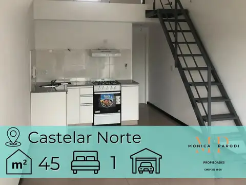 DEPARTAMENTO 2 AMBIENTES EN VENTA EN CASTELAR NORTE CON COCHERA