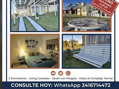 VENTA CASA CABAÑA dentro Complejo Termal María Grande, Parana, Entre Ríos.  Hermosa Casa Se Vende, Facilidades cuotas  Permutas  Casa dentro del barrio Termal María Grande con  múltiples piscinas termales  Casa Equipadisima !  Todos los Servicios