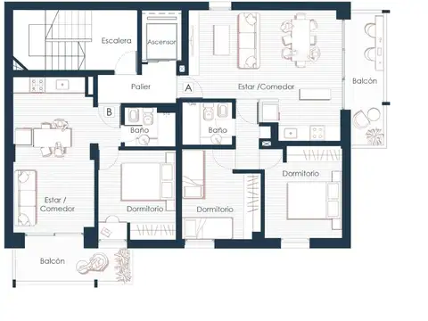 Departamento SEMIPISO de 1 dormitorio en la esquina de Av. Francia y Jujuy