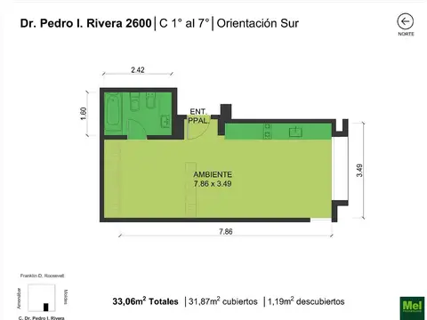 Departamento en Venta de Monoambiente