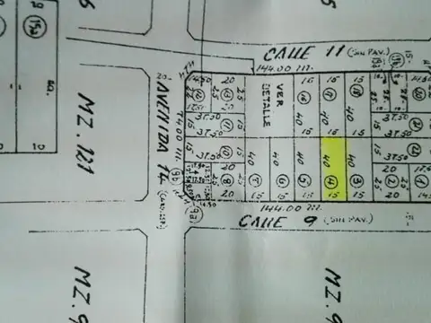 Terreno en Venta 15  mts Frente