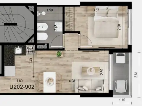 Alquiler apto un dormitorio terraza estrena Centro