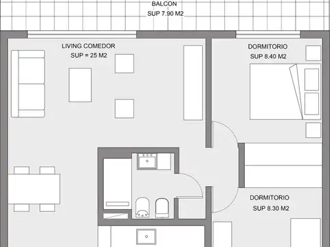 Departamento en Venta de 2 dormitorios