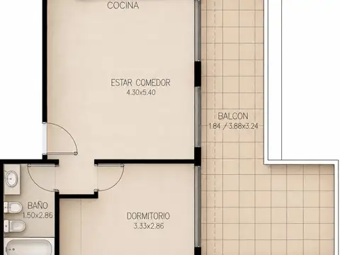 Departamento en Alquiler de 1 dormitorio