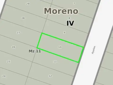 Terreno en Venta 10  mts Frente