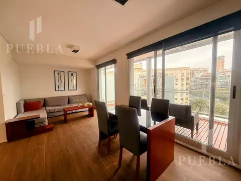 ALQUILER 2 AMBIENTES  EN BELGRANO CHICO CON MUEBLES, BALCON ATERRAZADO Y AMENITIES