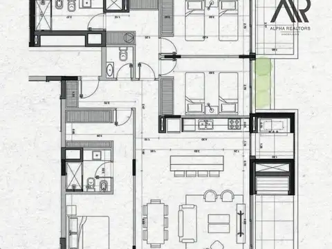 Departamento 4 ambientes con 3 baños