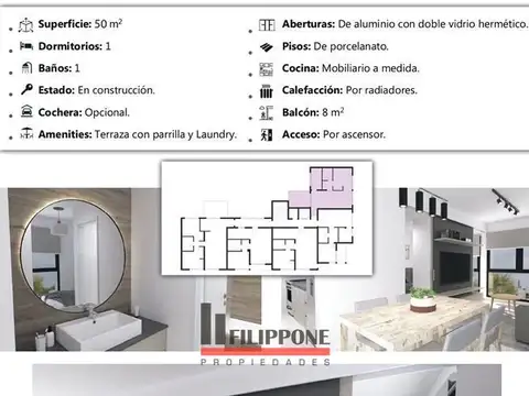 Venta Departamento 1d Güemes 900