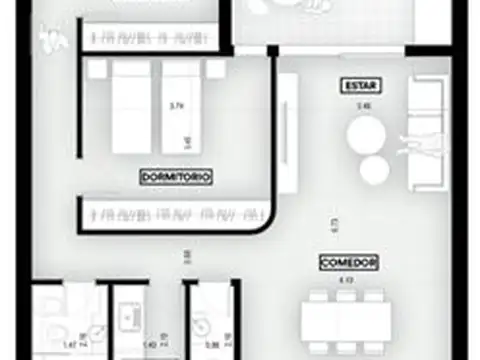 Departamento en Venta de 6 ambientes