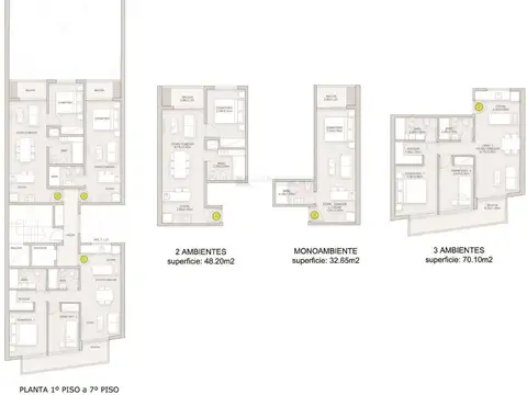 Departamento 2 ambientes con 1 baño