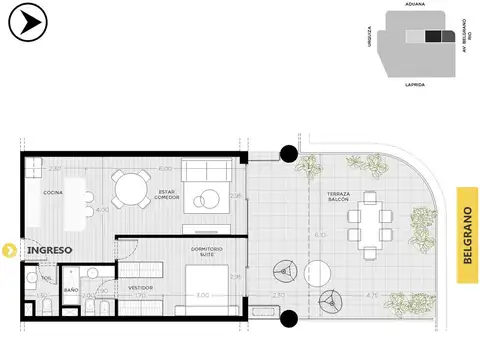 Venta departamento 1 dormitorio Parque España Rosario
