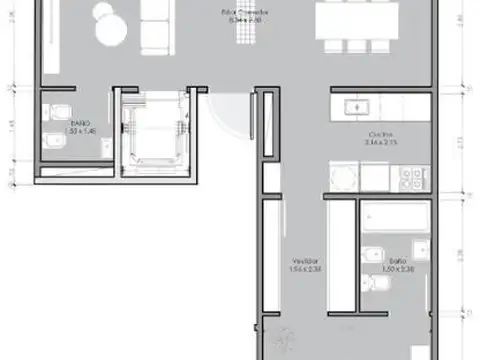 Departamento en Venta de 2 ambientes