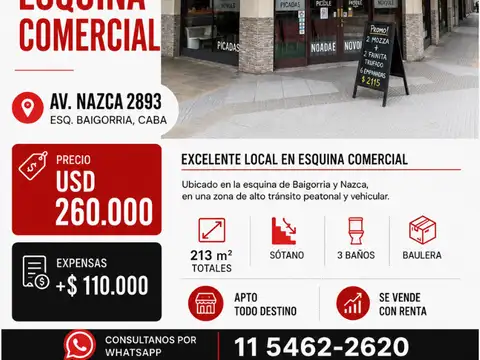 Local en esquina comercial