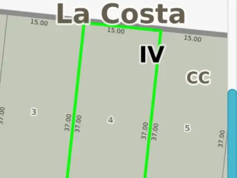 Terreno en Venta 37  mts Fondo
