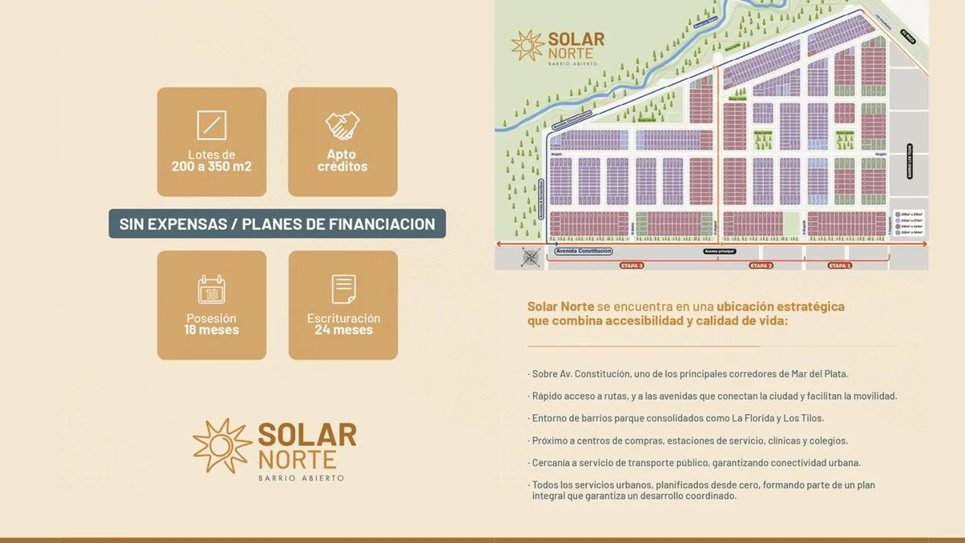 VENTA LOTE BARRIO ABIERTO SOLAR NORTE