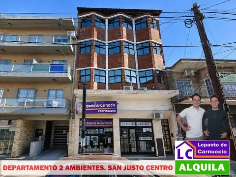 ACOGEDOR DEPARTAMENTO DE 2 AMBIENTES EN ALQUILER EN SAN JUSTO CENTRO. EN PRIMER PISO POR ESCALERA