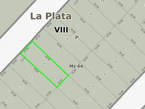 Terreno en Venta 10  mts Frente