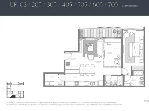 Departamento en Venta de 1 dormitorio