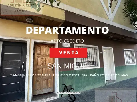 Departamento en VENTA - San Miguel - 2 ambientes