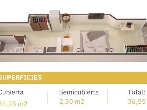 Departamento monoambiente a estrenar Maipú al 1000  Zona Centro Salta (No Apto Crédito)