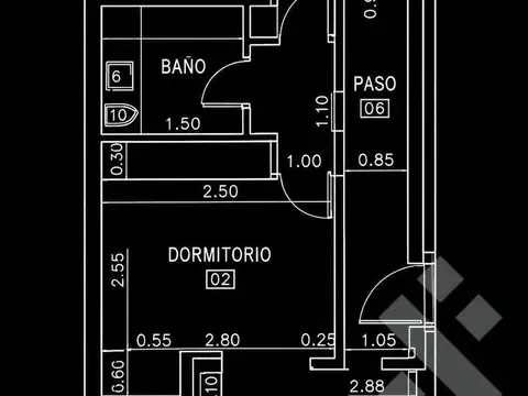 Departamento 2 ambientes con 1 baño