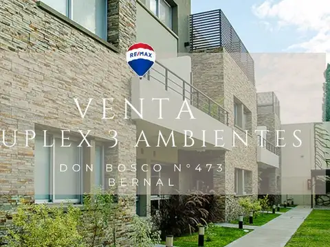 VENTA DUPLEX 3 AMB. CON COCHERA EN "BERNAL PARQUE"