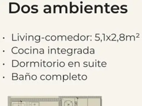 Departamento en Venta en Caballito Sur, USD 90.560