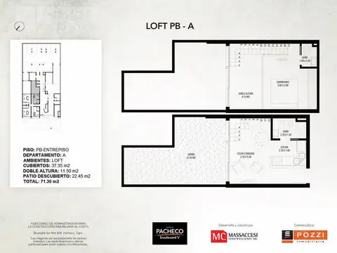 Departamento en Venta de 2 ambientes