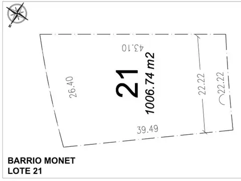 Terreno en Venta de 1007,0 m2