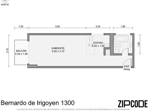 Departamento en Venta de 1 dormitorio