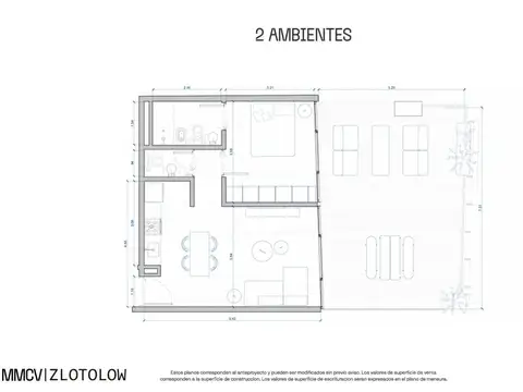 Departamento en Venta de 2 ambientes