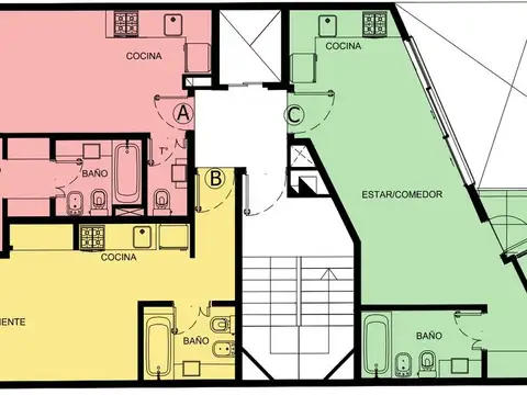 Departamento 2 ambientes con 1 baño