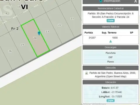 Terreno en Venta en San Pedro, USD 28.000