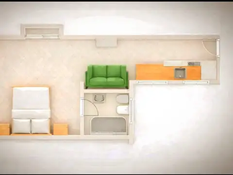 Departamento Monoambiente con 1 baño